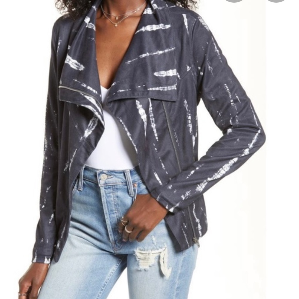 Evereve Blank NYC tie dye zip jacket size M